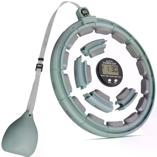 Weighted Fitness Hoop with Digital Counter - Adjustable 30-50 Inch