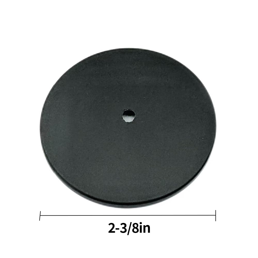 khtumeware 4-Pack Black Large Backplate of Kitchen Bifold Closet Cabinet Door Knob, 2-1/3 Inch Circle Escutcheon Back Plates for Bi-Fold Closet Doorknobs Barn Handles Pulls, Thick Round Wide Base