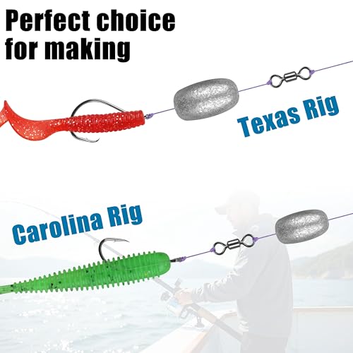 Egg Sinkers Fishing Weights 1/8oz - 20 Pack for Freshwater & Saltwater