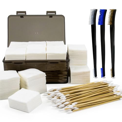 3-in-1 Gun Cleaning Kit with Patches, Brushes & Cotton Swabs - Firearm Maintenance