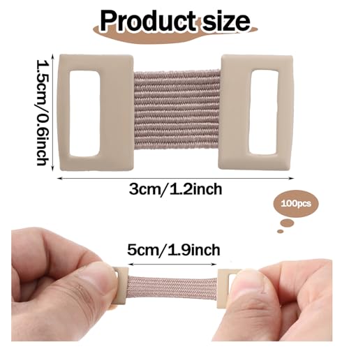 100 Pcs Skin Color Elastic Bandage Clips - Durable & Reusable