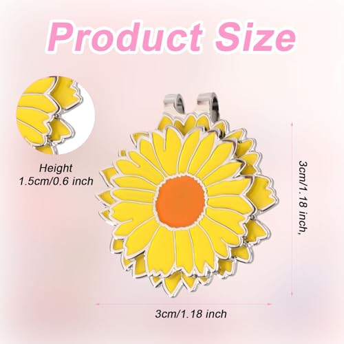 Magnetic Golf Ball Marker with Hat Clip - Chrysanthemum Design