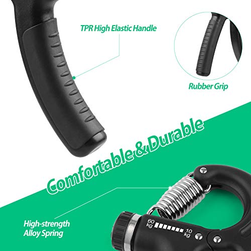 Adjustable Grip Strength Trainer - Black - 1 Pack
