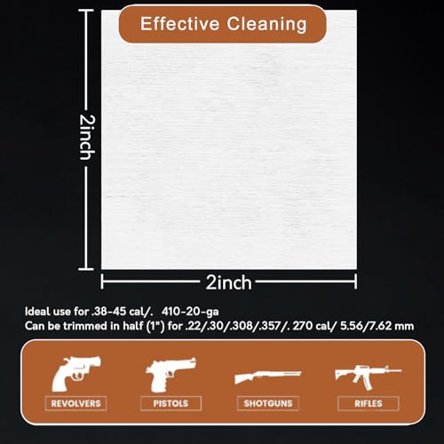 1000 Pcs Lint-Free Gun Cleaning Patches - 100% Cotton Cloth