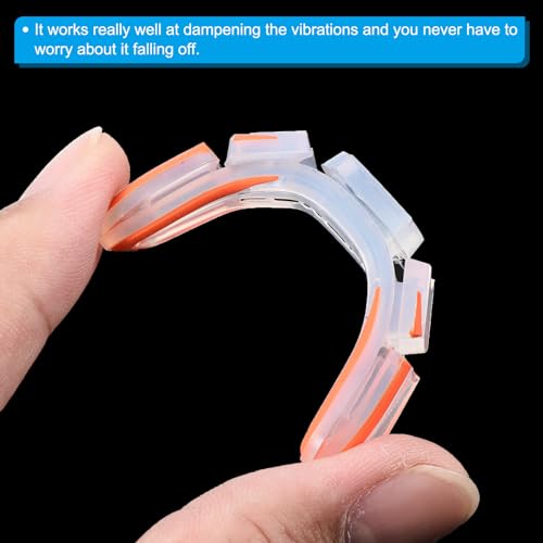Tennis Racket Vibration Dampener - Soft Silicone Shock Absorber - Orange