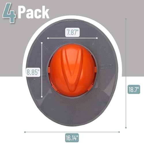 UNCO- Hard Hat Sun Shield, 4 Pack, Gray, Full & Standard Brim Mesh Sunshade High Visibility Reflective, Hard Hat Accessories