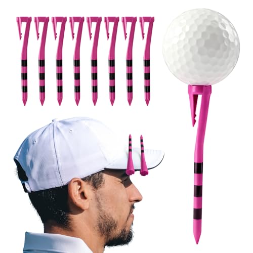 3 1/4 Inch Pink Golf Tees with Hat Clip - 30 Pack