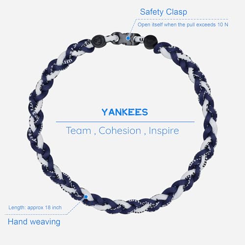 Braided Baseball Rope Necklace in League Team Colors