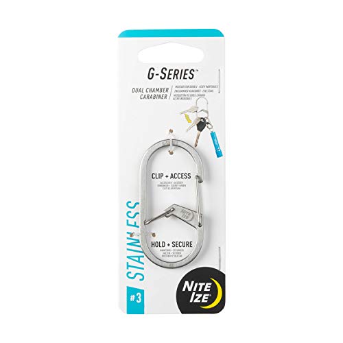 Dual Chamber Stainless Steel Carabiner Keychain - Size #3