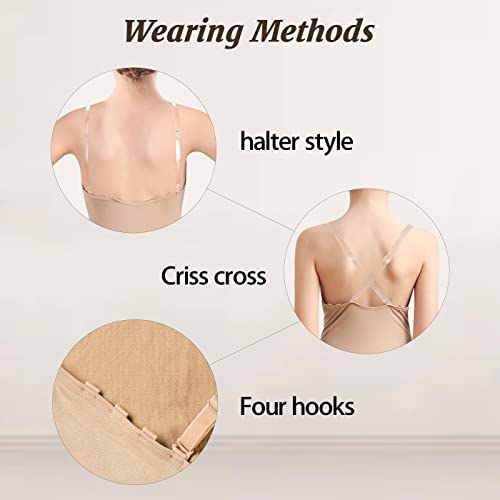 MOLLDAN Women Nude Leotard Camisole Ballet Seamless Dance Undergarment - Small-Medium