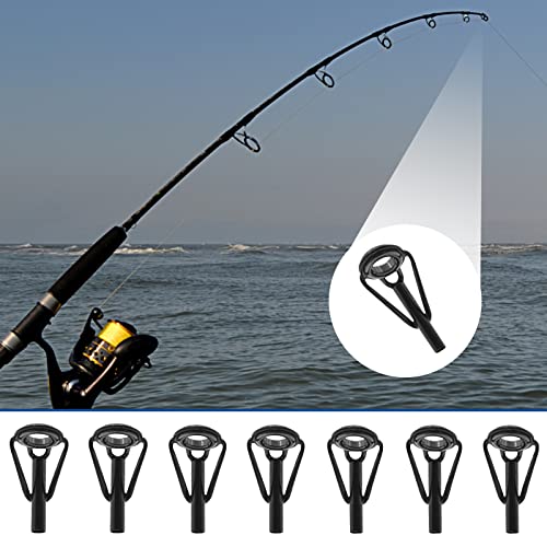 Fishing Rod Tip Repair Kit - 8 Piece Stainless Steel Ceramic Guide Set