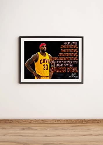 LeBron James Motivational Poster Wall Art for Basketball Fans Classroom Office Decor