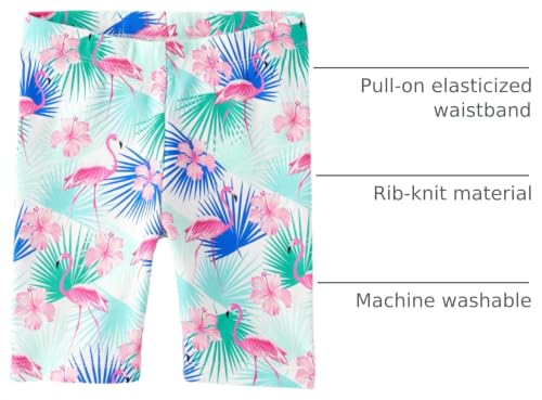 Girls' Toddler Bike Shorts - 12-18 Months, Seaside Flamingos