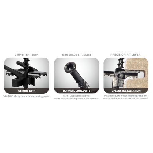 Grip-Rite Ninja Hidden Deck Clips 316 Stainless Steel, Pack of 90, Covers 50 sq ft