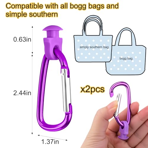 Key Holder for Bogg Bag - 2pcs Purple Insert Charm Keychain