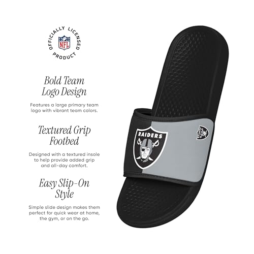 Men's NFL Team Logo Slide Sandals - Las Vegas Raiders 9-10