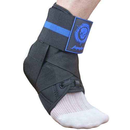 Neoprene Ankle Brace with Dual Springs for Sprains - Blue Medium