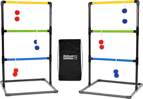 Ladder Toss Game Set with 6 Soft Rubber Bolo Balls & Carrying Case