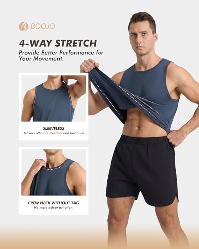 Men's Quick-Dry Black Tank Top - X-Large Sleeveless Workout Shirt