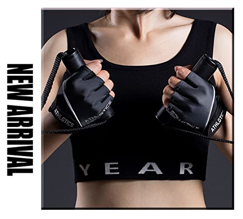 Workout Gloves for Men & Women - Full Palm Protection, Large, Black