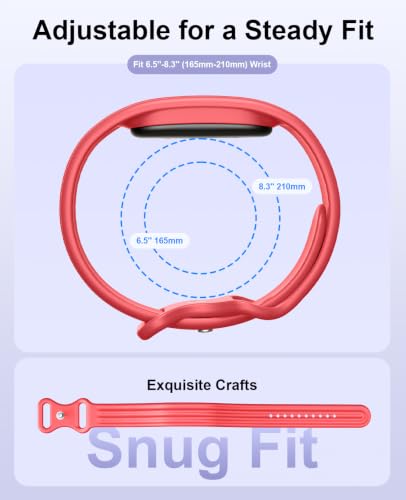 TiMOVO Replacement Silicone Active Band for Fitbit Air 5 - Small, Royal Blue/Red/Gray/Black/Starlight