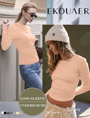 Women's Long Sleeve Thermal Underwear Top - Slim Fit Khaki