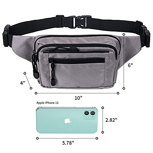 Clear Fanny Pack - Stadium Approved Multi-Purpose Waist Bag - Grey
