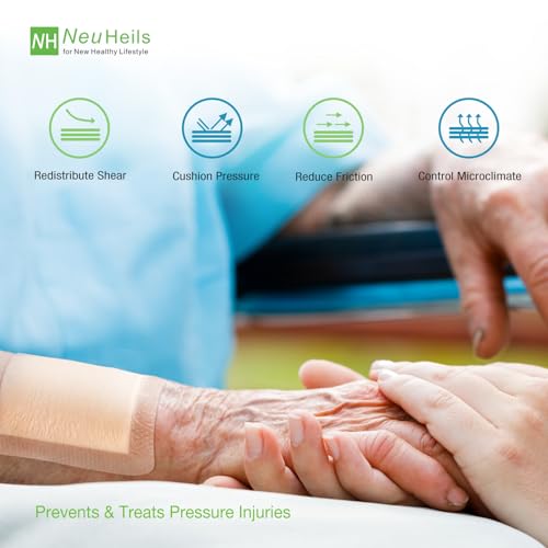 NeuHeils 4x4 Silicone Foam Dressing with Border - 40 Pack for Bed Sores