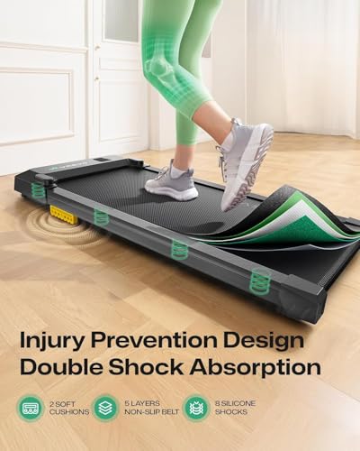 Smart Walking Pad Treadmill with App Control - Black