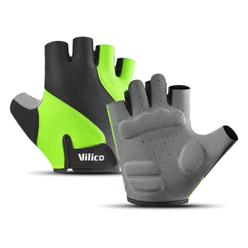 Cycling Gloves for Men & Women - Padded MTB Gloves - Green X-Large