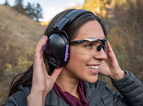 Lightweight Foldable Hearing Protection Earmuffs - 22 dB Noise Reduction - Black/Purple