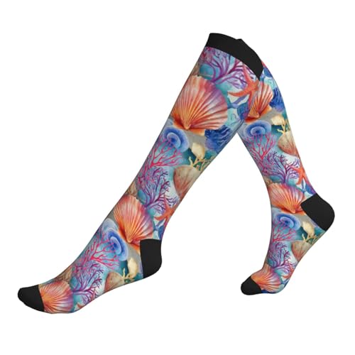 Compression Socks - Camo Print Knee High Support Socks - One Size Sea