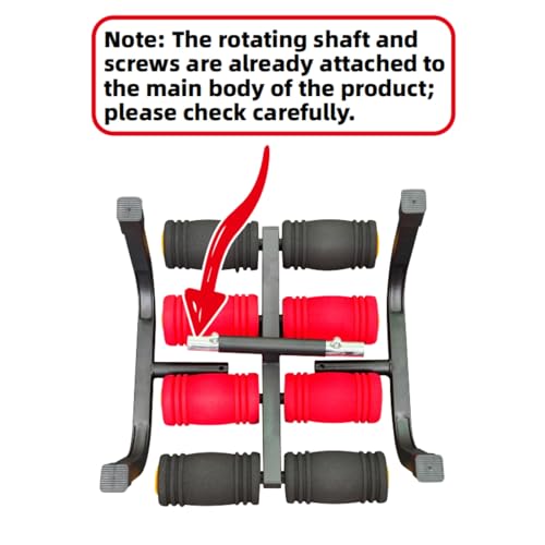 Mini Inversion Table for Home Gym - 297LB Capacity, 8 Foam Rollers, Red