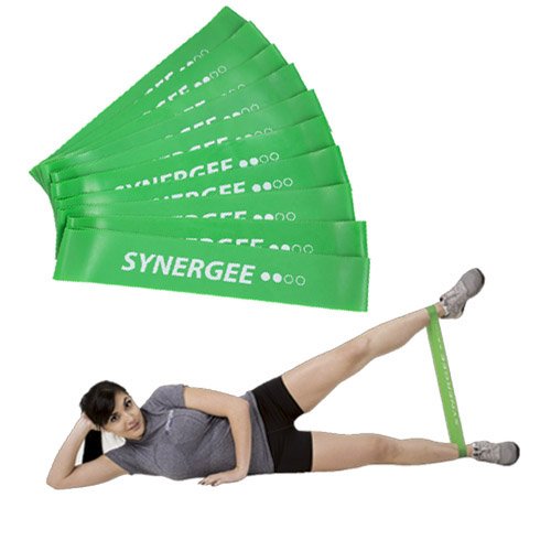 Synergee Green Mini Resistance Bands 10 Pack for Glutes & Full-Body Workouts