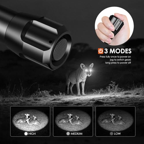 850nm IR Illuminator Flashlight with 50MM Zoom Lens for Night Vision, Waterproof, 3 Modes