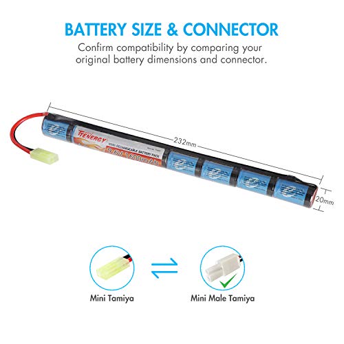 9.6V 1600mAh NiMH Airsoft Battery Pack with Mini Tamiya Connector