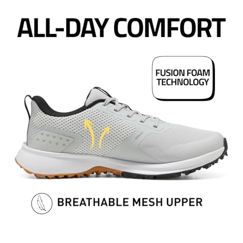 Men's Golf Shoes - Puma Fusion Grip 6 - Feather Gray/Puma Black/Gum