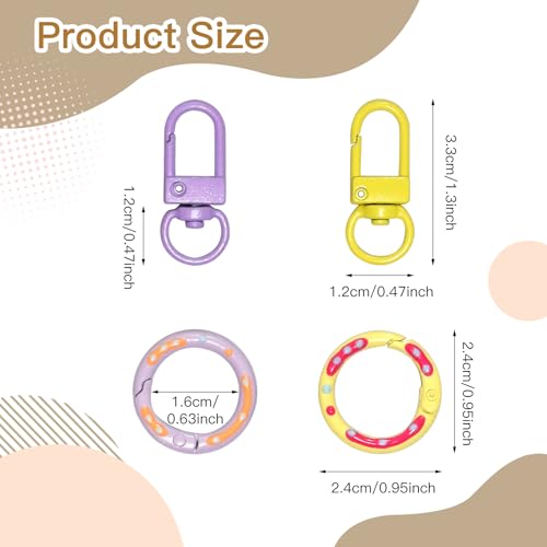 12 Color Spring O Rings & Lobster Claw Clasps Set - 25mm