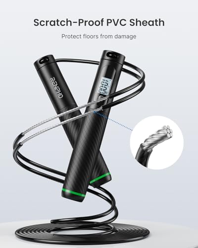 Smart Cordless Jump Rope with Counter & App Tracking - Black