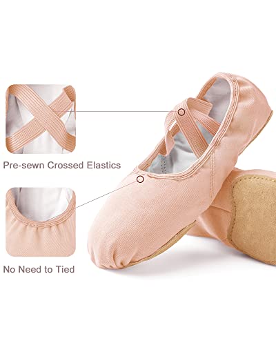Ballet Shoes for Women - Stretch Canvas Split Sole - Ballet Pink