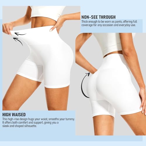 Women’s High Waisted Biker Shorts 5 Inch Pockets Leopard XX-Large-3X-Large