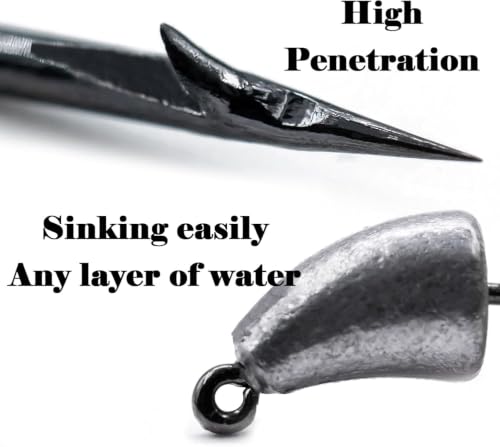 10-Pack 1/4 oz Weighted EWG Hooks for Texas Rig Bass Fishing