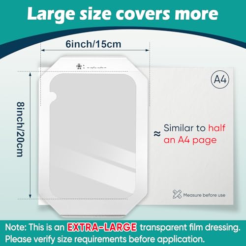 Waterproof Transparent Film Dressing 6'' x 8'' - Box of 12