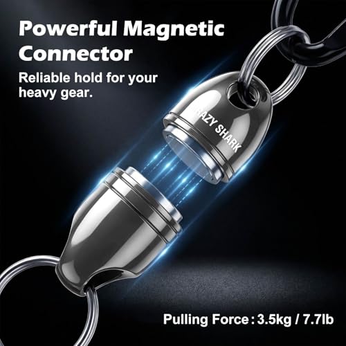 Magnetic Net Release - Aluminum Fishing Net Magnet Retractor - Gun Metal