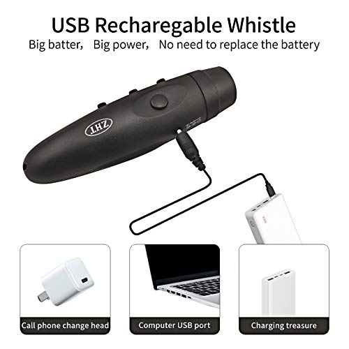 High Volume Electronic Whistle with USB Charging - Black