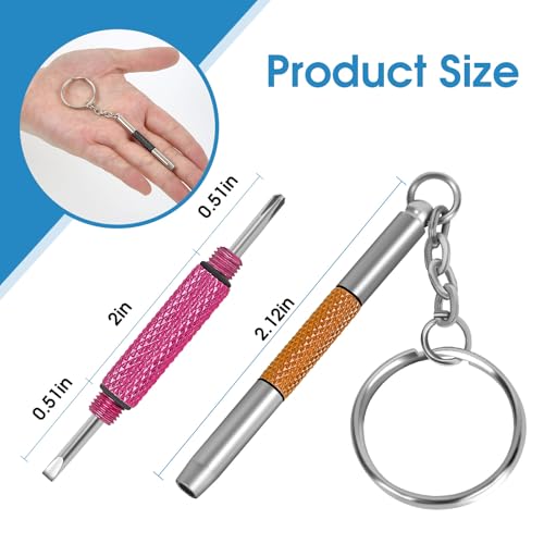 UNEAK - Eyeglass Screwdriver Repair Kit Silver Yellow Pink Black Precision 3 in 1 Mini Screwdrivers Set Keychain Glasses, Sunglasses, Sunglass, Watch, Electronics, Eyeglasses, Flat Head, Phillips, Hex