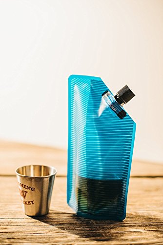 Collapsible Portable Flask with Pour Spout - 10 Ounce, Teal
