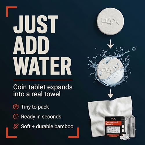 Prepared4X 250 Bamboo Wipes Compressed Towels with 2 Metal Waterproof Cases – Travel & Camping Essential