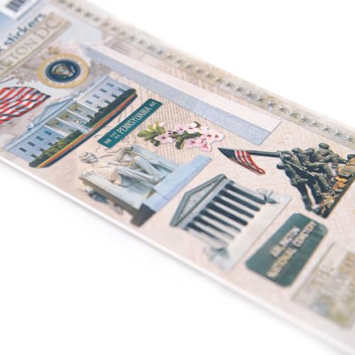 Washington DC Monuments Cardstock Sticker Sheet - 1 Sheet