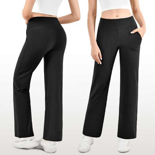 Walifrey Wide Leg Yoga Pants for Women with Pockets